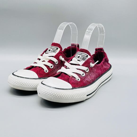 Converse Shoes Women 7 Red Chuck Taylor All Star Shoreline Slip Low Top Sneakers - Picture 4 of 12